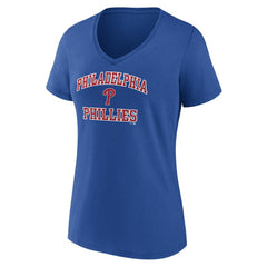 Philadelphia Phillies Women's Heart and Soul V-Neck T-Shirt - Royal
