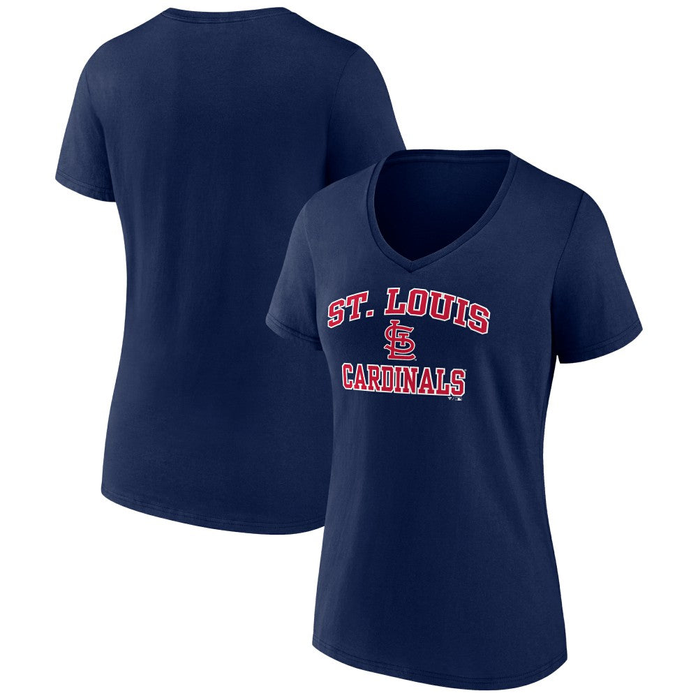 St. Louis Cardinals Women's Heart and Soul V-Neck T-Shirt - Navy