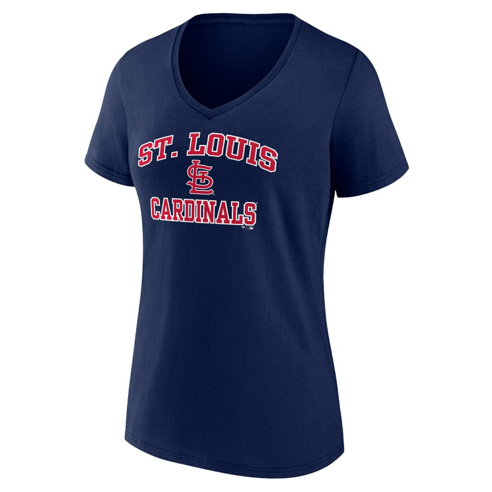 St. Louis Cardinals Women's Heart and Soul V-Neck T-Shirt - Navy