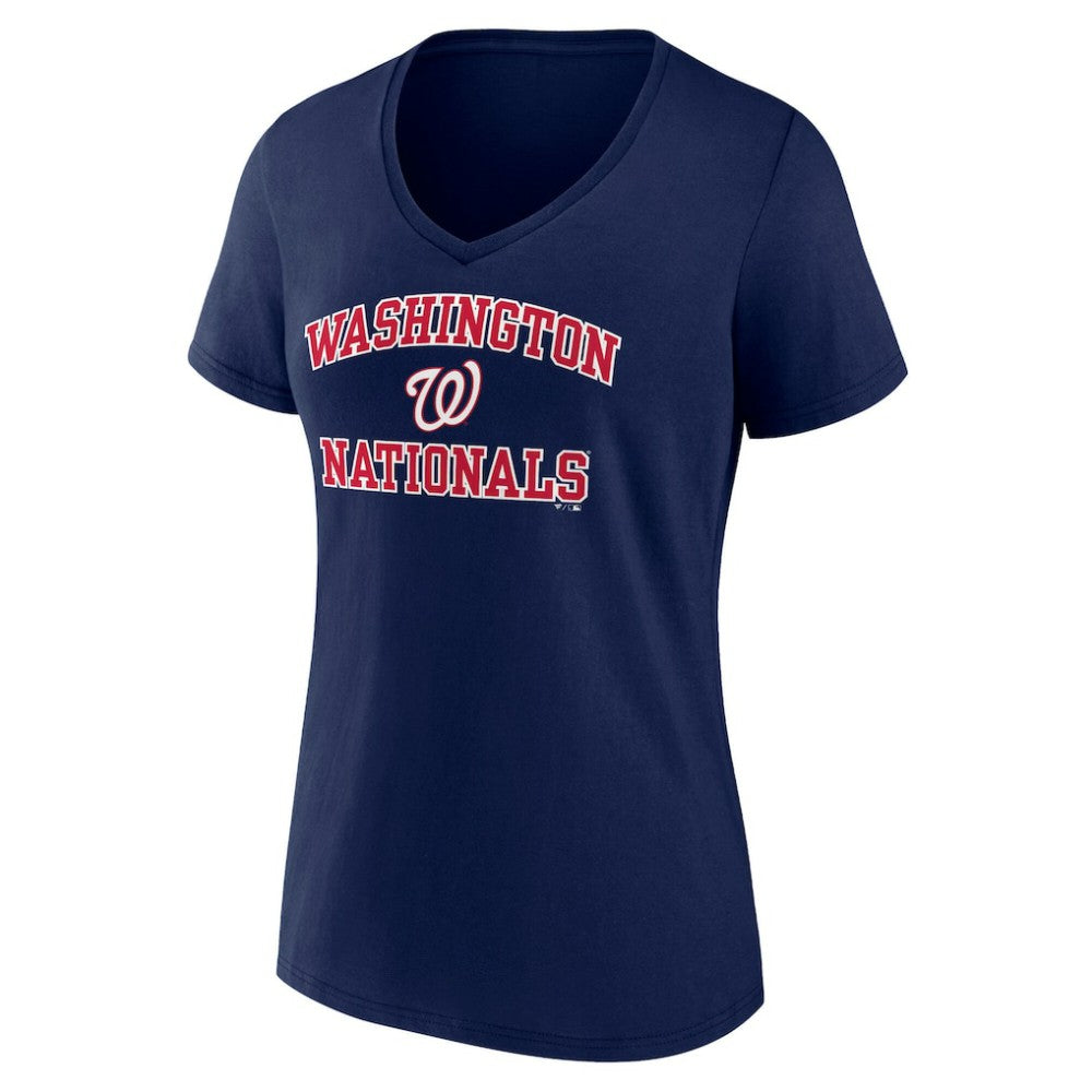 Washington Nationals Women's Heart and Soul V-Neck T-Shirt - Navy