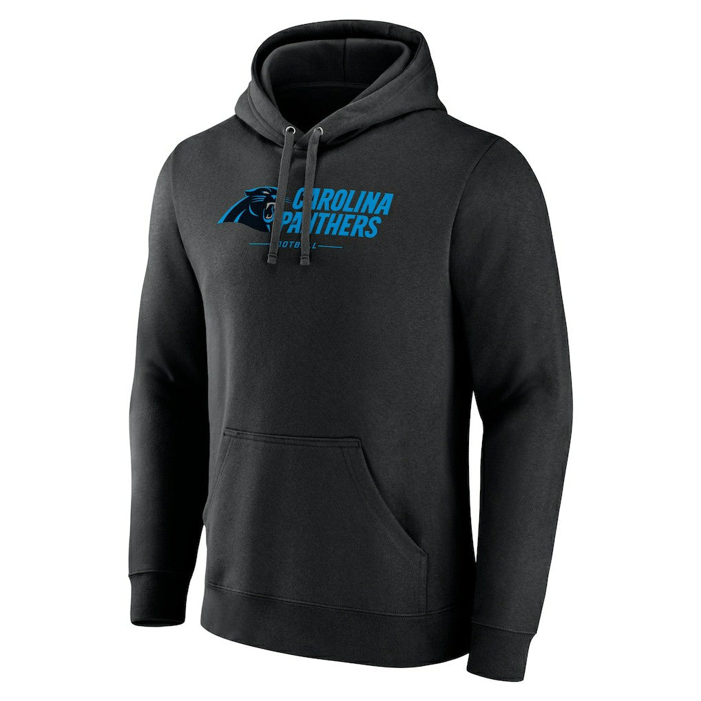 Carolina Panthers Logo Team Lockup Fitted Pullover Hoodie - Black discount