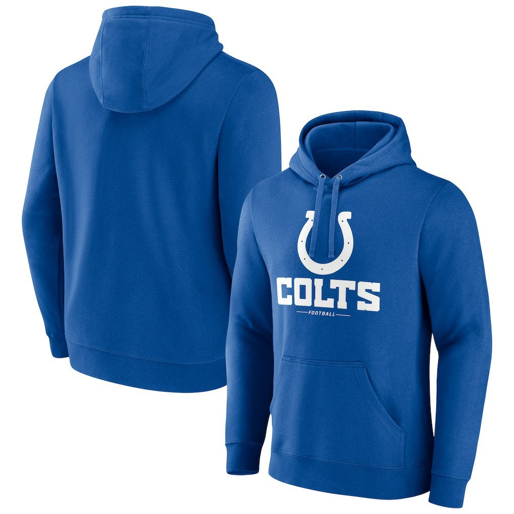 Indianapolis Colts Logo Team Lockup Fitted Pullover Hoodie - Royal discount