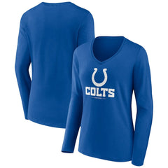 Indianapolis Colts Women's Logo Team Lockup Long Sleeve V-Neck T-Shirt - Royal sale