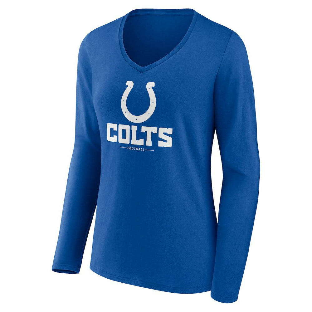 Indianapolis Colts Women's Logo Team Lockup Long Sleeve V-Neck T-Shirt - Royal sale