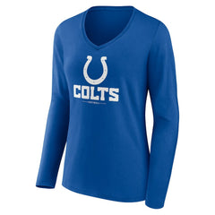 Indianapolis Colts Women's Logo Team Lockup Long Sleeve V-Neck T-Shirt - Royal sale