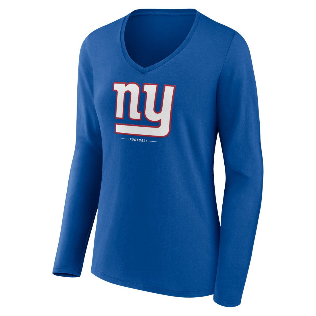 New York Giants Women's Logo Team Lockup Long Sleeve V-Neck T-Shirt - Royal online