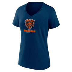 Chicago Bears Women's Logo Team Lockup V-Neck T-Shirt - Navy cheap