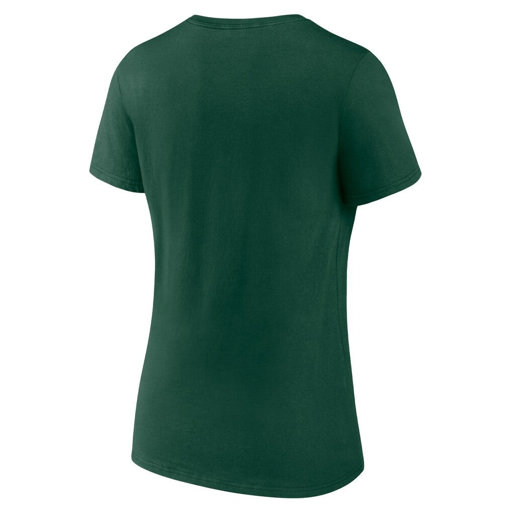 Green Bay Packers Women's Logo Team Lockup V-Neck T-Shirt - Green outlet