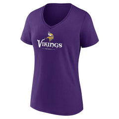 Minnesota Vikings Women's Logo Team Lockup V-Neck T-Shirt - Purple outlet