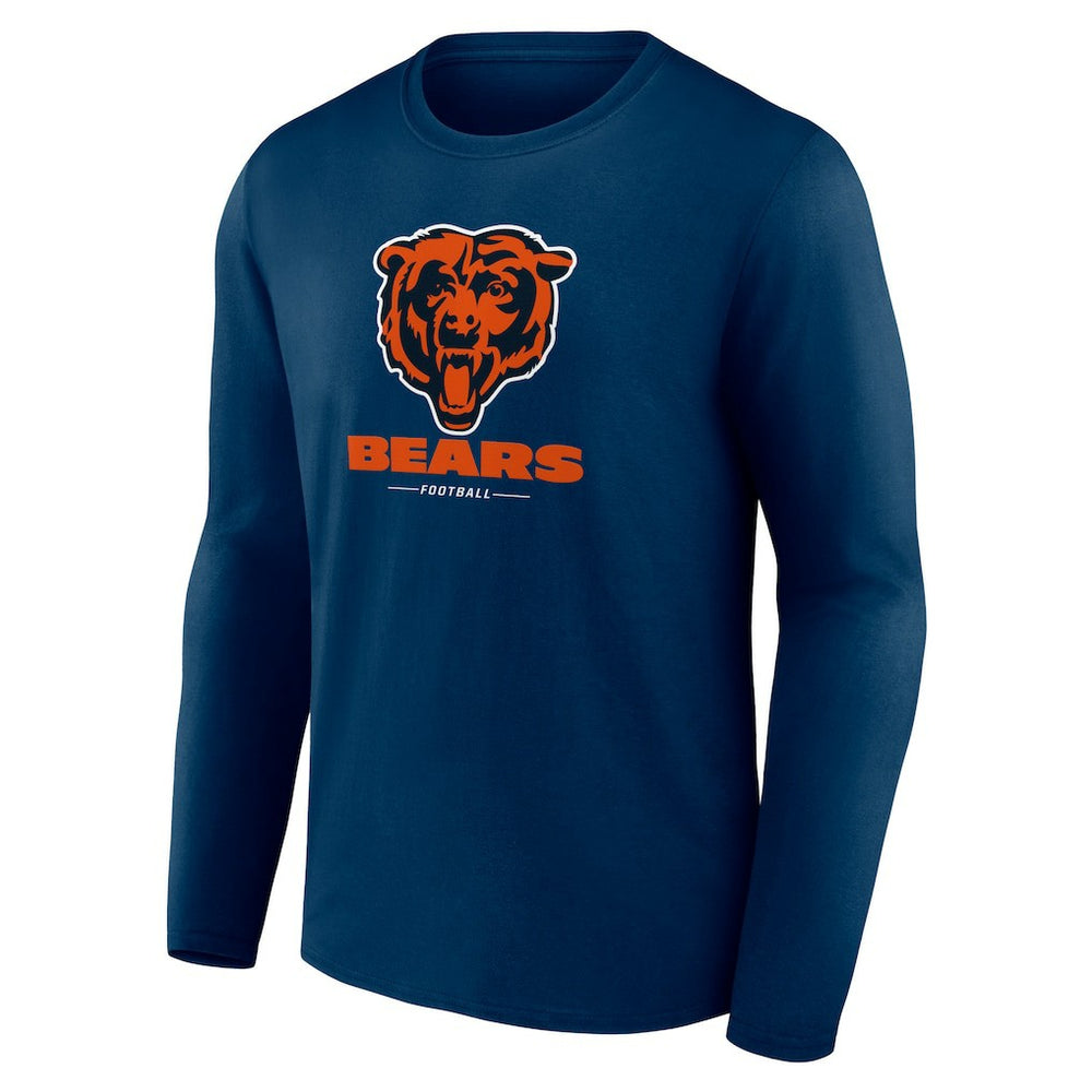 Chicago Bears Logo Team Lockup Long Sleeve T-Shirt - Navy outlet