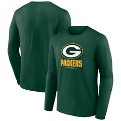 Green Bay Packers Logo Team Lockup Long Sleeve T-Shirt - Green sale