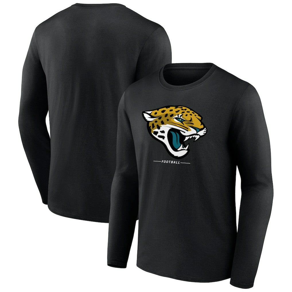 Jacksonville Jaguars Logo Team Lockup Long Sleeve T-Shirt - Black on sale