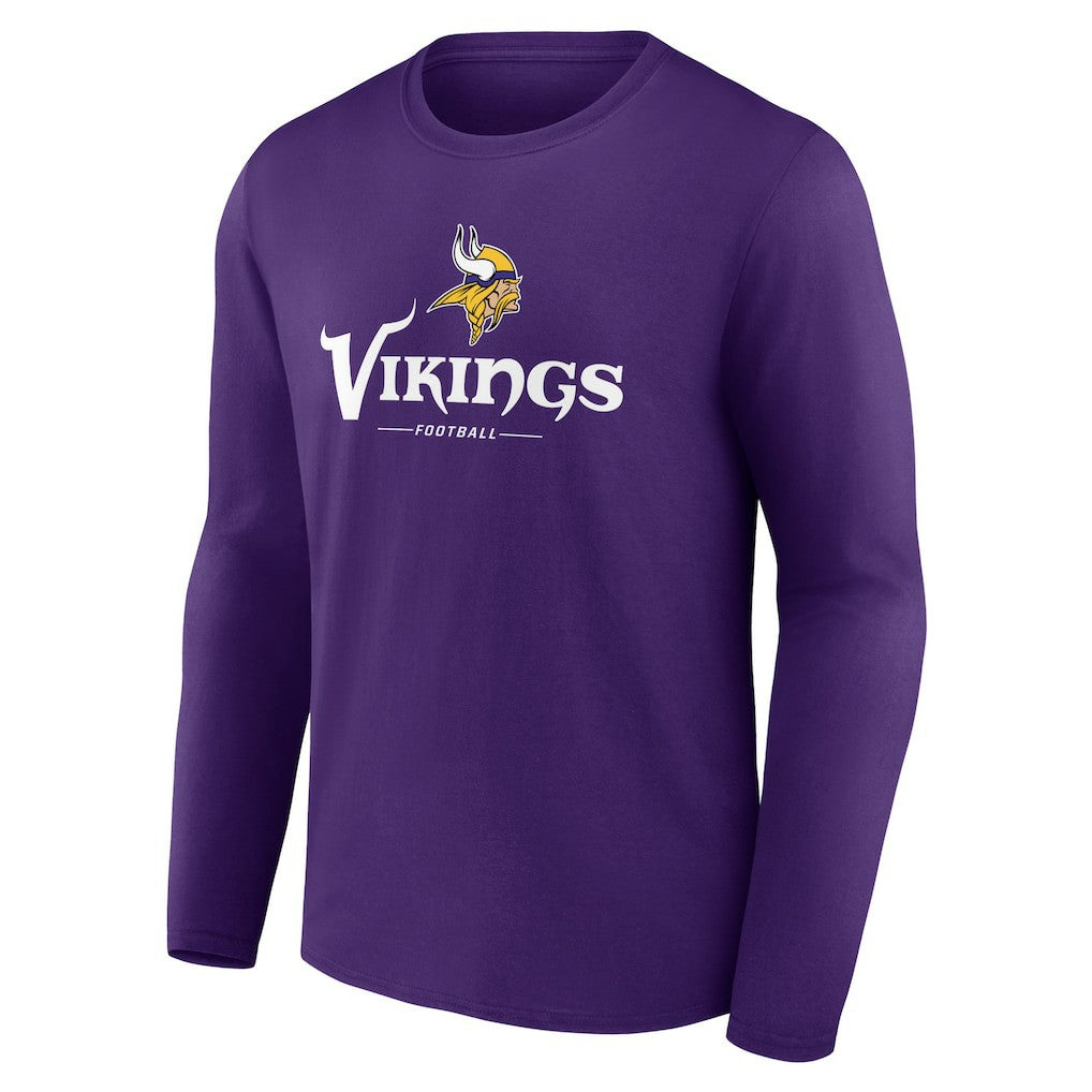 Minnesota Vikings Logo Team Lockup Long Sleeve T-Shirt - Purple cheap