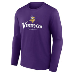 Minnesota Vikings Logo Team Lockup Long Sleeve T-Shirt - Purple cheap