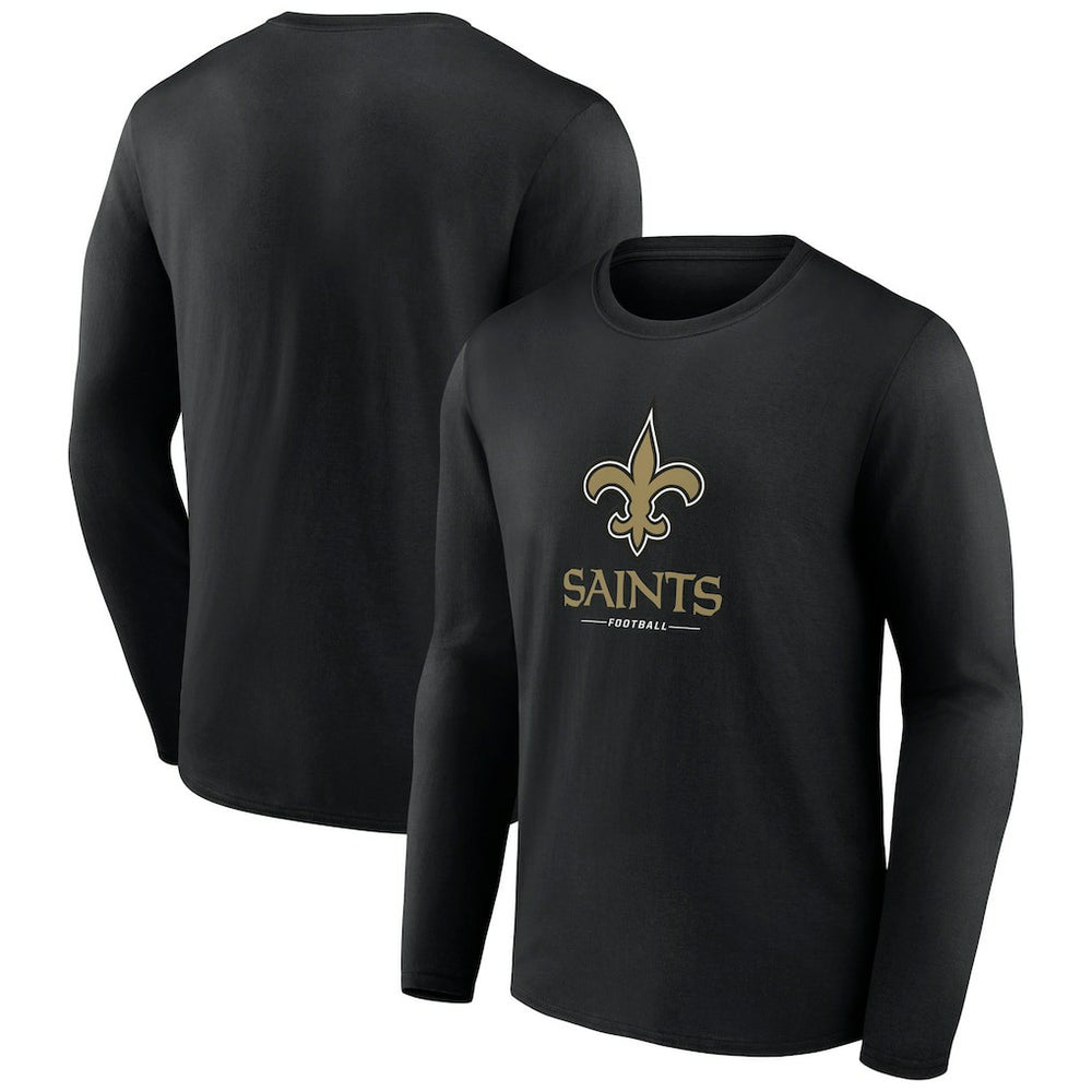 New Orleans Saints Logo Team Lockup Long Sleeve T-Shirt - Black online