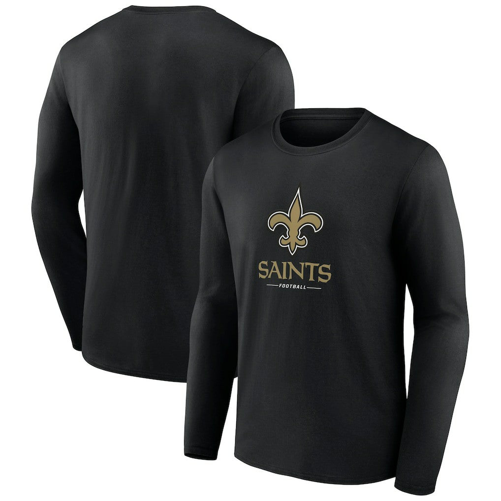 New Orleans Saints Logo Team Lockup Long Sleeve T-Shirt - Black online