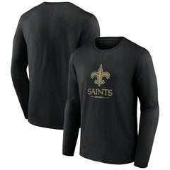 New Orleans Saints Logo Team Lockup Long Sleeve T-Shirt - Black online