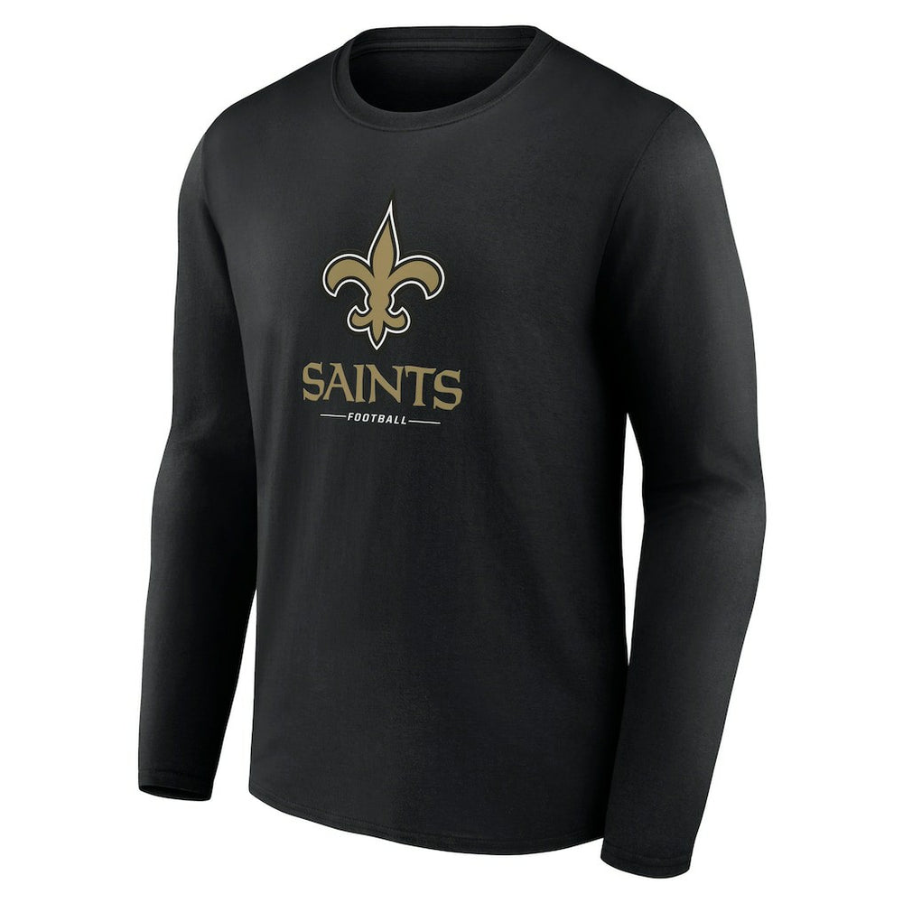 New Orleans Saints Logo Team Lockup Long Sleeve T-Shirt - Black online