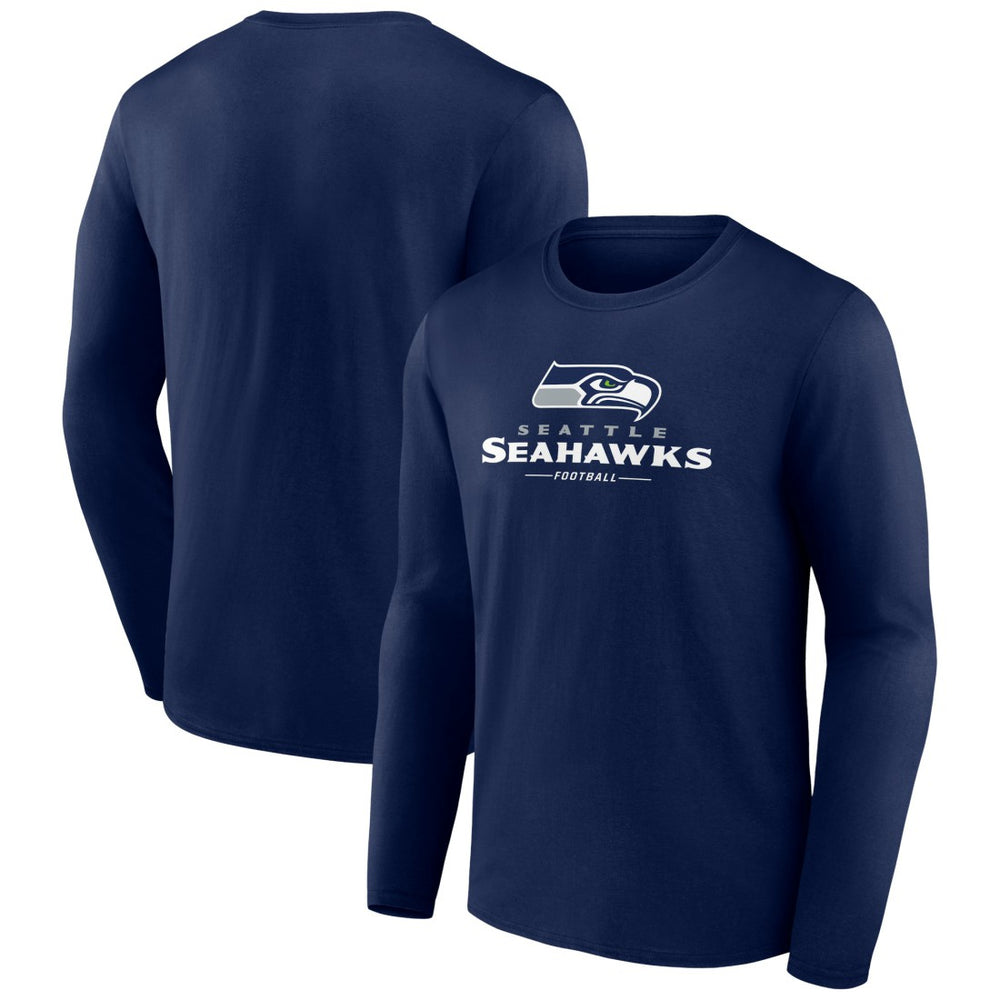 Seattle Seahawks Logo Team Lockup Long Sleeve T-Shirt - College Navy online
