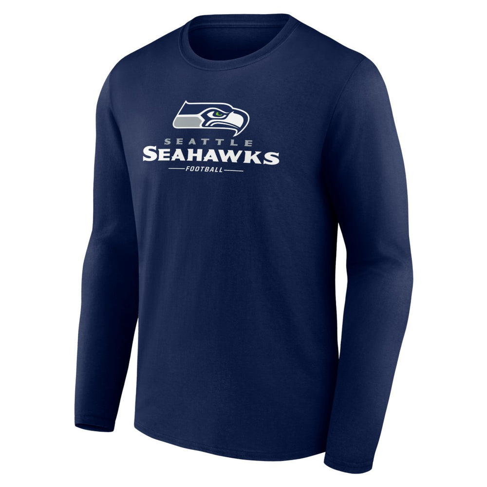 Seattle Seahawks Logo Team Lockup Long Sleeve T-Shirt - College Navy online