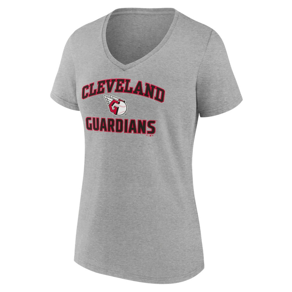 Cleveland Guardians Women's Heart and Soul V-Neck T-Shirt - Gray