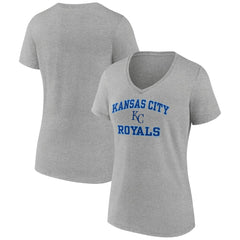 Kansas City Royals Women's Heart and Soul V-Neck T-Shirt - Gray