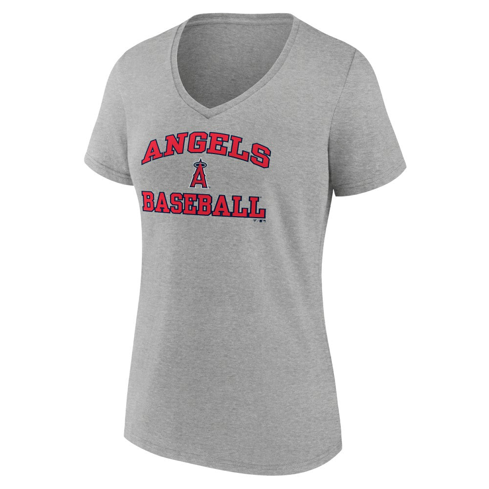 Los Angeles Angels Women's Heart and Soul V-Neck T-Shirt - Gray