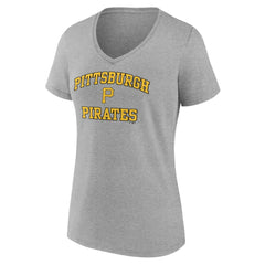 Pittsburgh Pirates Women's Heart and Soul V-Neck T-Shirt - Gray