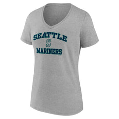 Seattle Mariners Women's Heart and Soul V-Neck T-Shirt - Gray