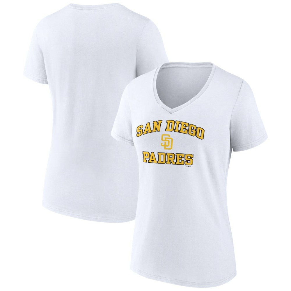 San Diego Padres Women's Heart and Soul V-Neck T-Shirt - White