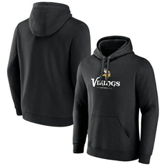 Minnesota Vikings Primary Logo Team Lockup Fitted Pullover Hoodie - Black sale