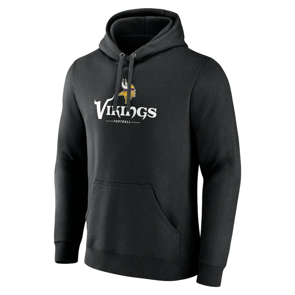 Minnesota Vikings Primary Logo Team Lockup Fitted Pullover Hoodie - Black sale