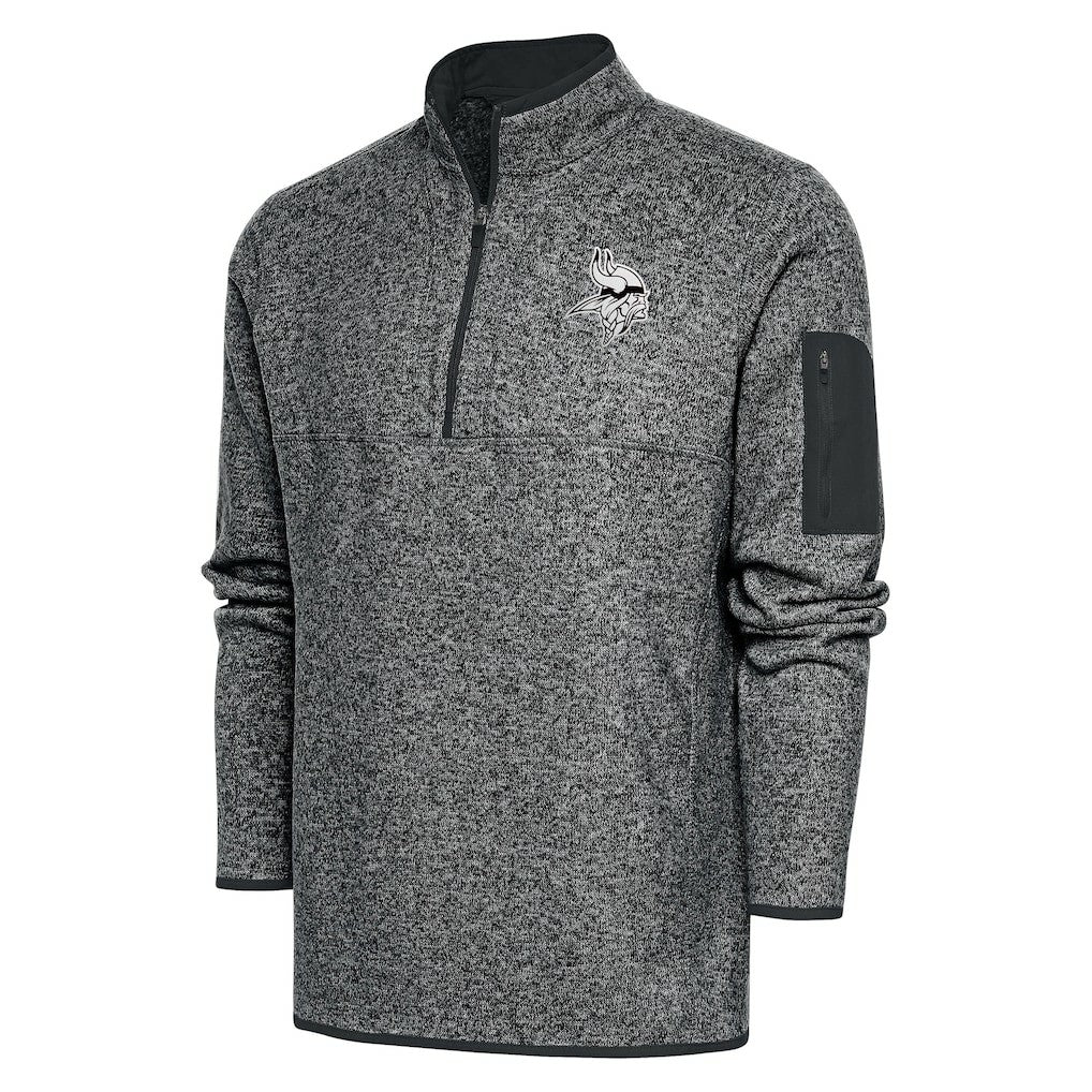 Minnesota Vikings Antigua Metallic Logo Fortune Quarter-Zip Jacket - Heather Charcoal online