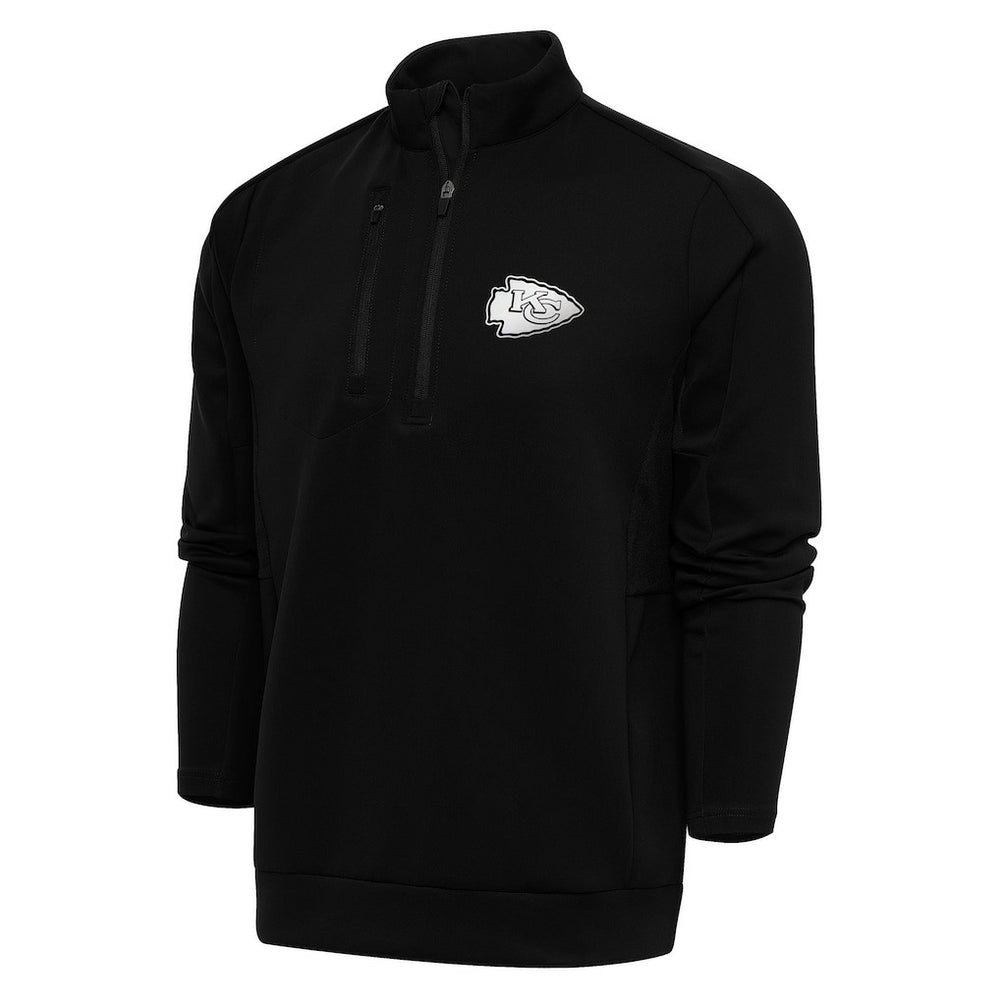 Kansas City Chiefs Antigua Metallic Logo Generation Quarter-Zip Pullover Top - Black discount