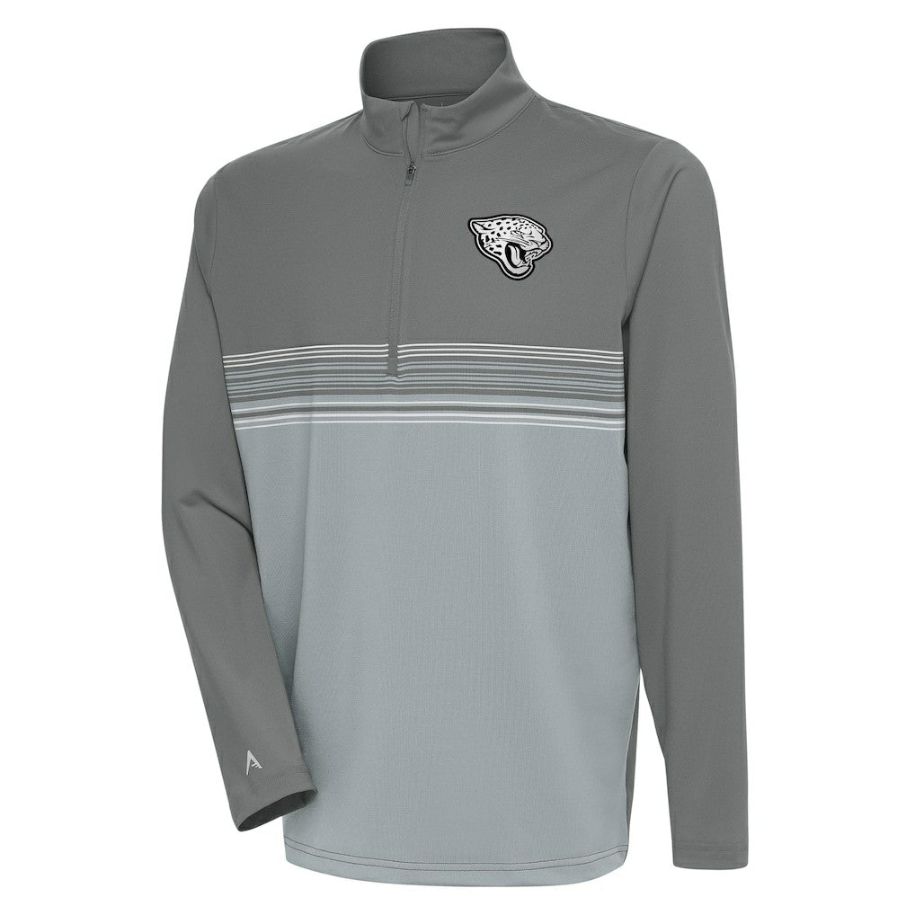 Jacksonville Jaguars Antigua Metallic Logo Pace Quarter-Zip Pullover Top - Steel online