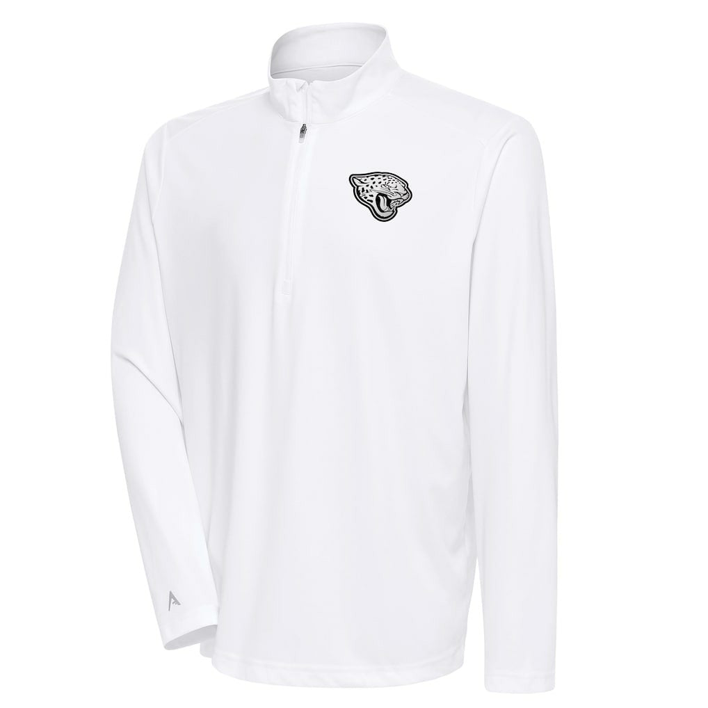 Jacksonville Jaguars Antigua Metallic Logo Tribute Quarter-Zip Top - White outlet
