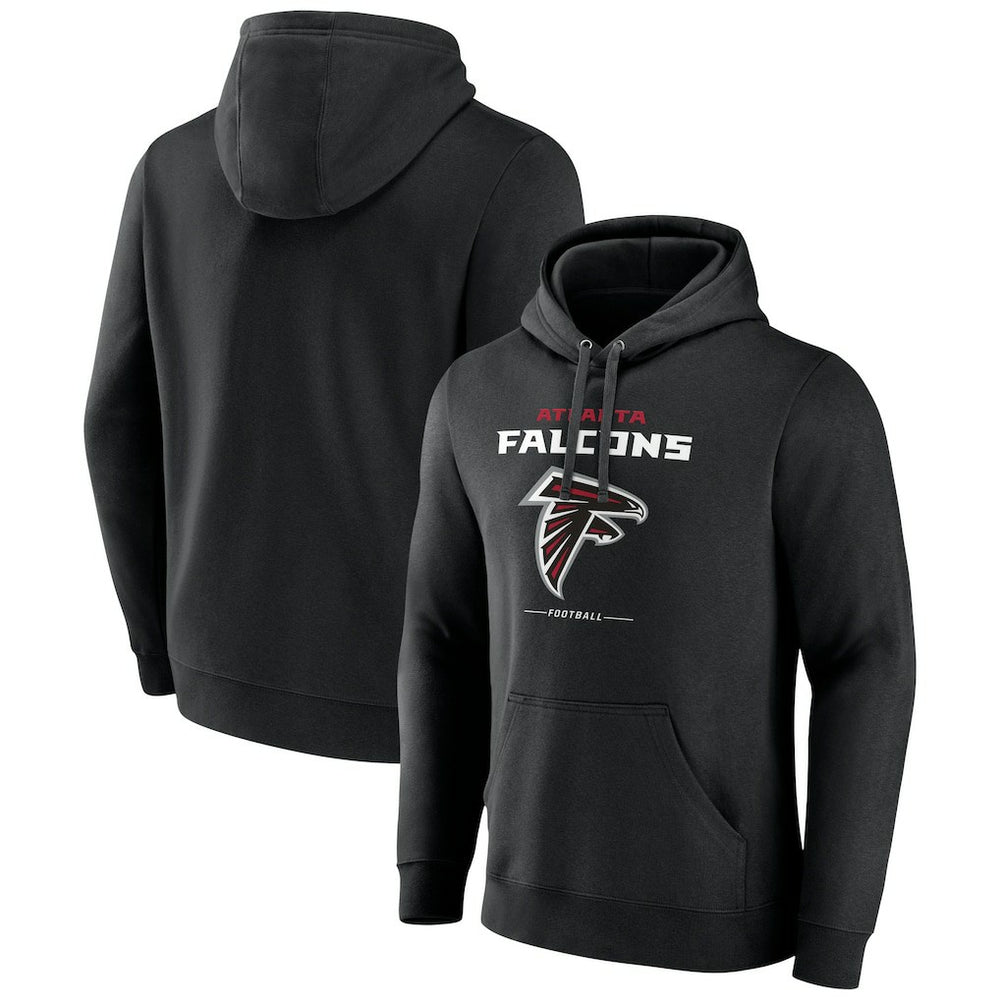 Atlanta Falcons Logo Team Lockup Fitted Pullover Hoodie - Black online