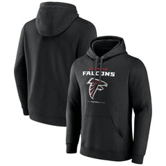 Atlanta Falcons Logo Team Lockup Fitted Pullover Hoodie - Black online