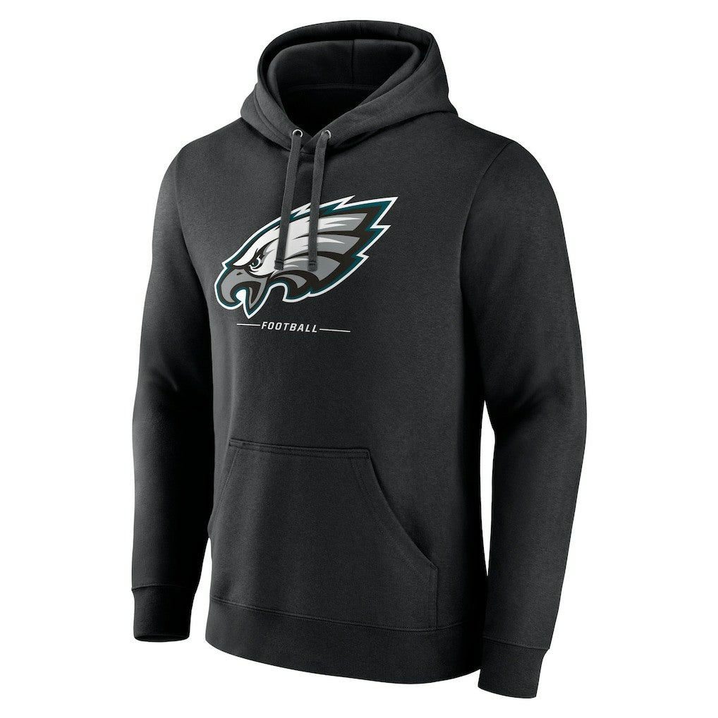 Philadelphia Eagles Logo Team Lockup Fitted Pullover Hoodie - Black for sale