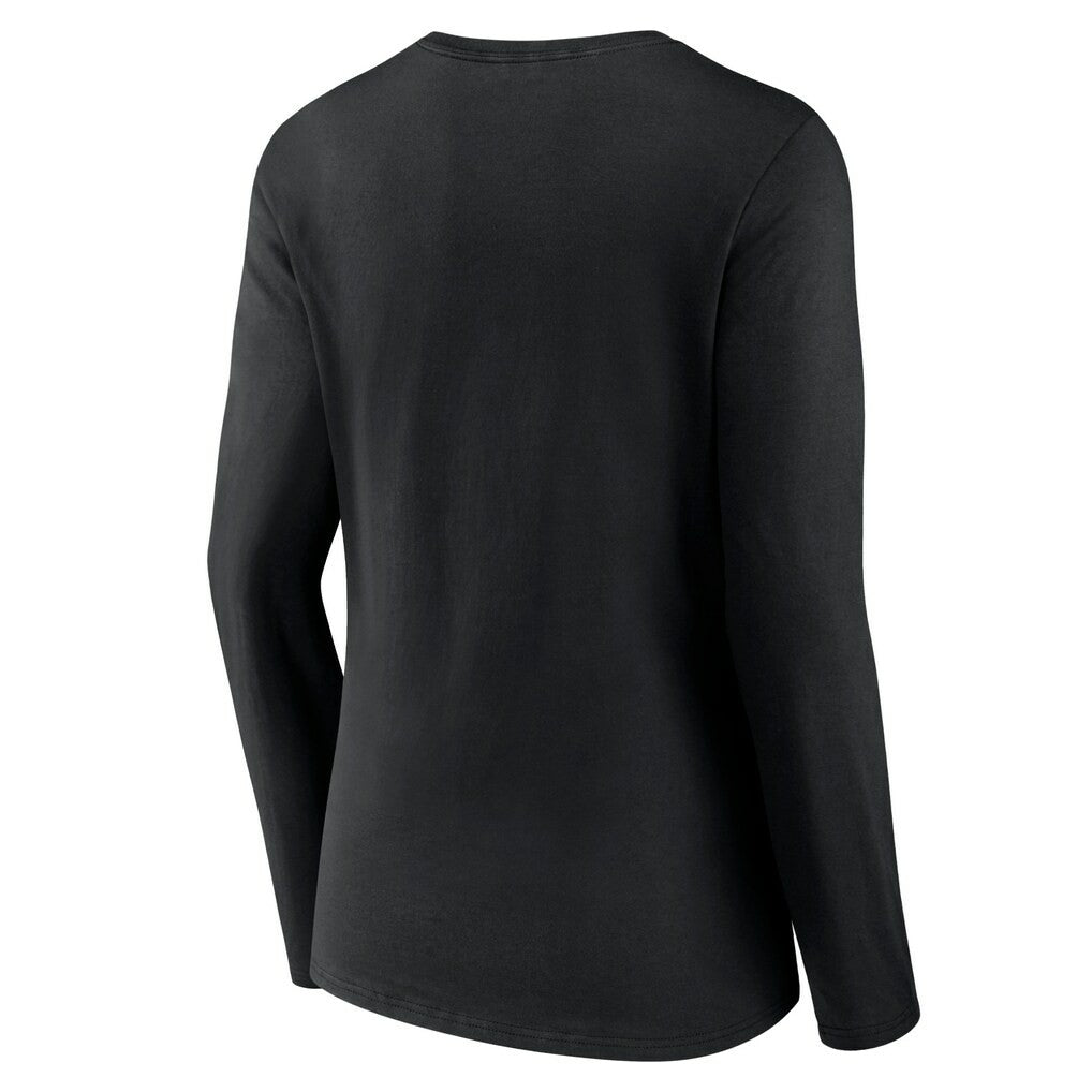New York Jets Women's Logo Team Lockup Long Sleeve V-Neck T-Shirt - Black for sale