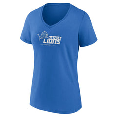 Detroit Lions Women's Logo Team Lockup V-Neck T-Shirt - Blue outlet