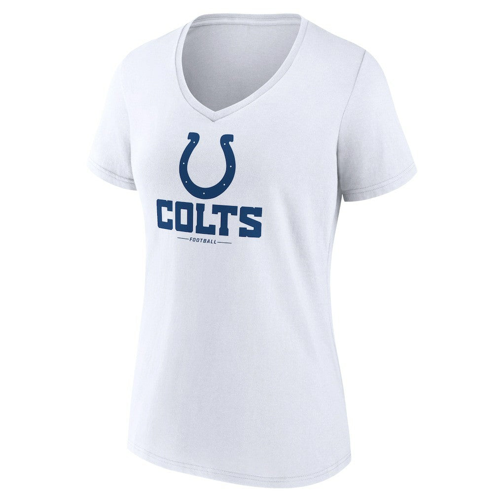 Indianapolis Colts Women's Logo Team Lockup V-Neck T-Shirt - White discount