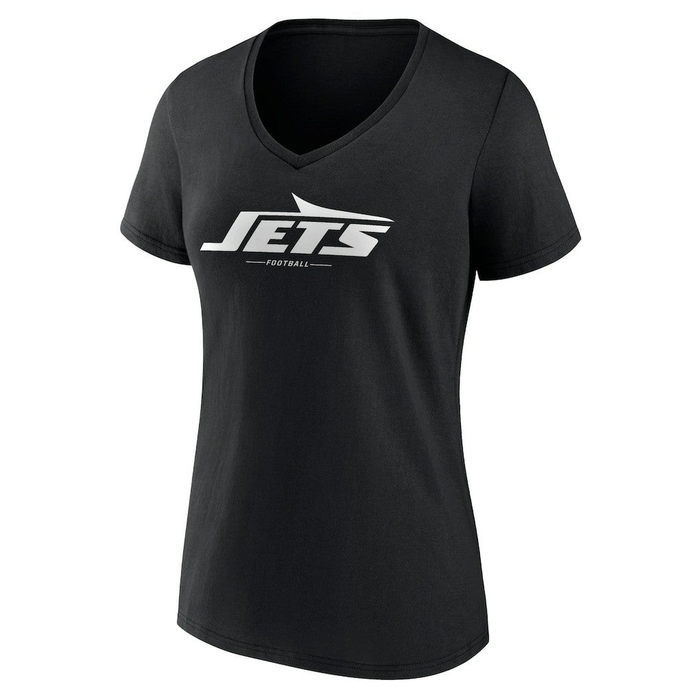 New York Jets Women's Logo Team Lockup V-Neck T-Shirt - Black online