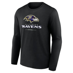 Baltimore Ravens Logo Team Lockup Long Sleeve T-Shirt - Black cheap
