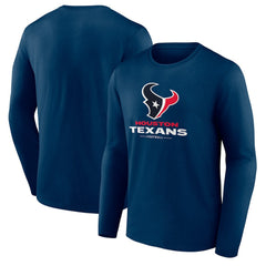 Houston Texans Logo Team Lockup Long Sleeve T-Shirt - Navy online