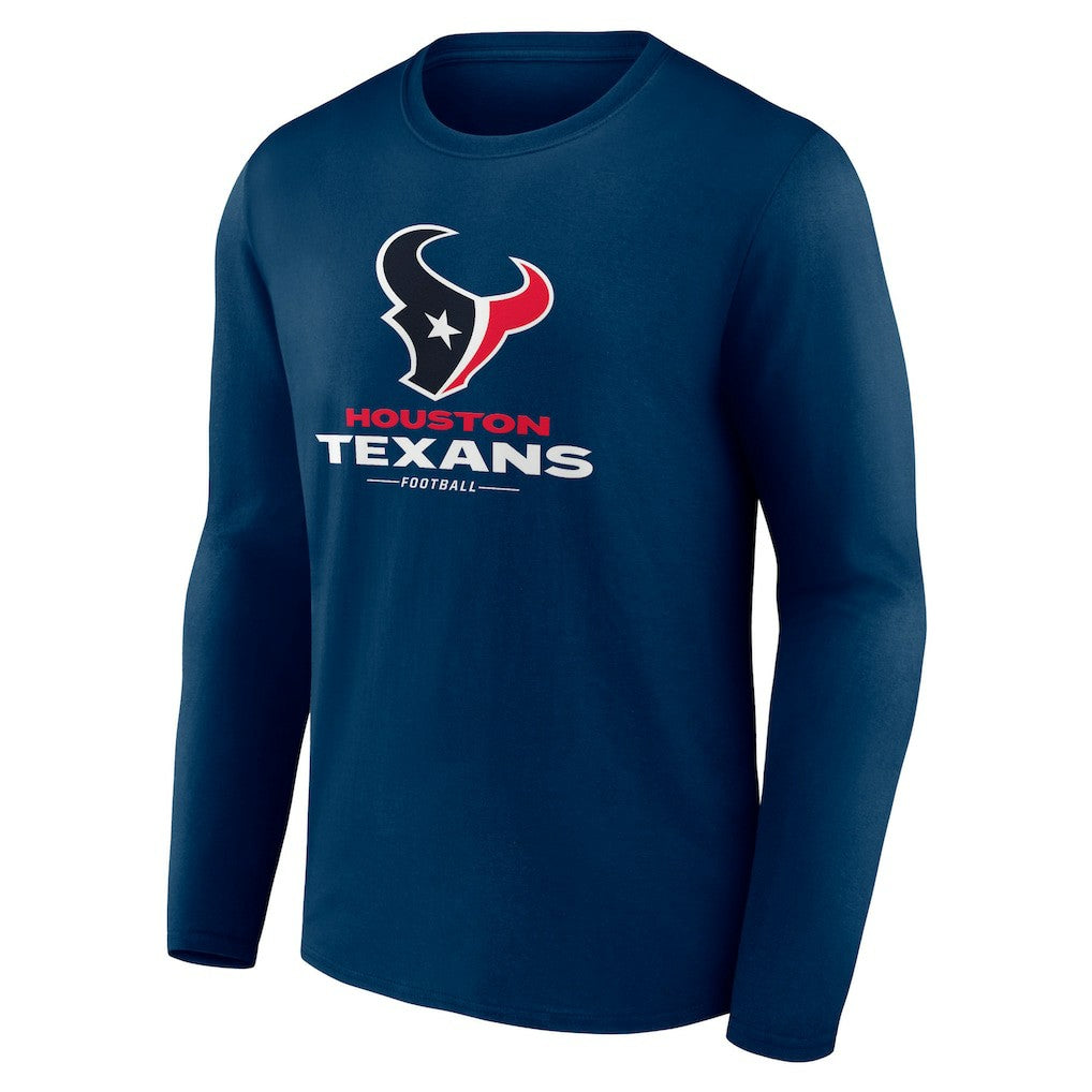 Houston Texans Logo Team Lockup Long Sleeve T-Shirt - Navy online