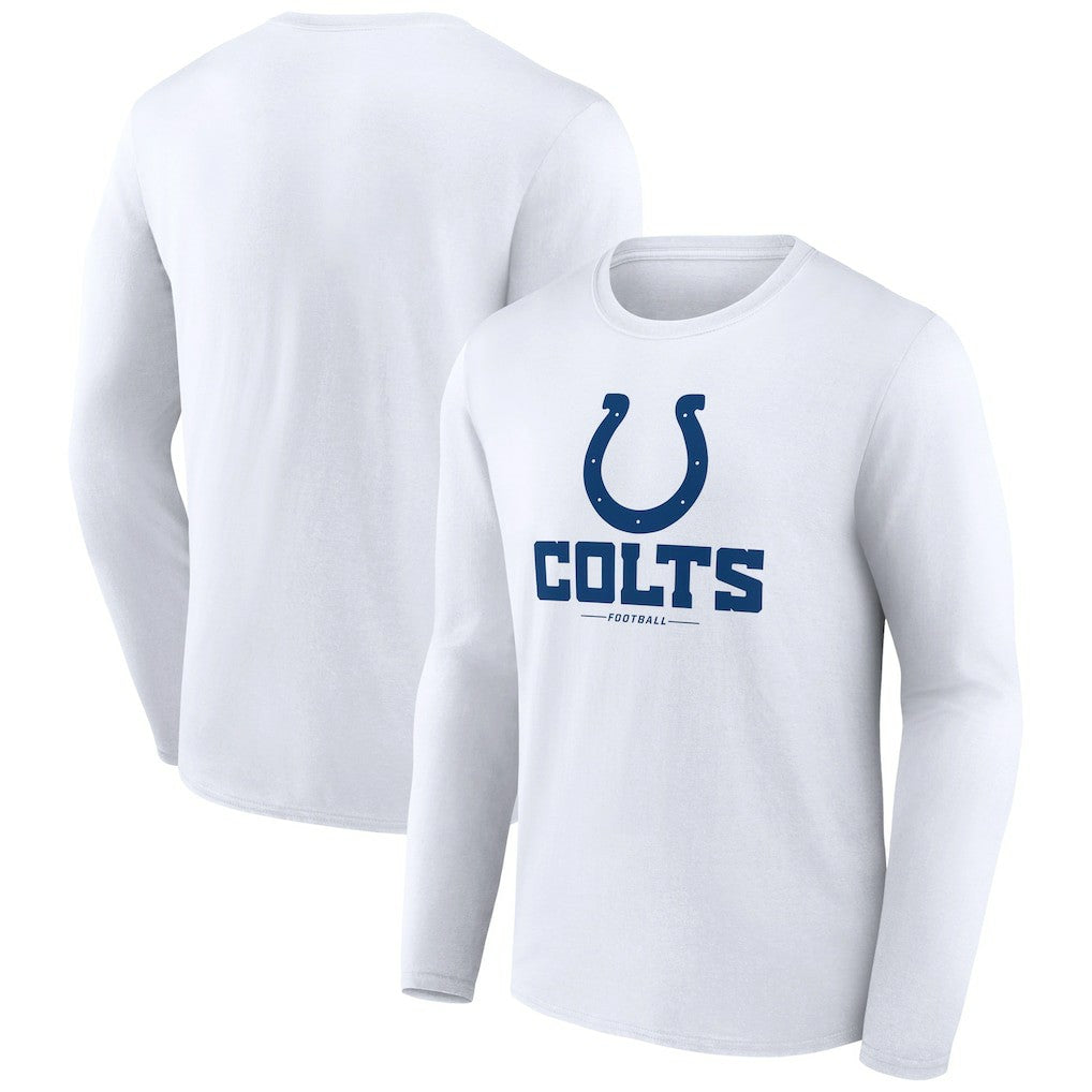 Indianapolis Colts Logo Team Lockup Long Sleeve T-Shirt - White outlet