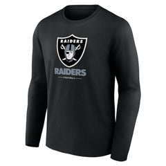 Las Vegas Raiders Logo Team Lockup Long Sleeve T-Shirt - Black on sale
