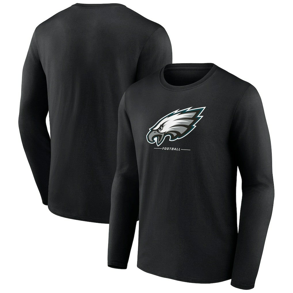 Philadelphia Eagles Logo Team Lockup Long Sleeve T-Shirt - Black on sale