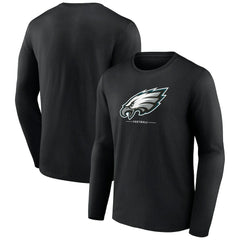 Philadelphia Eagles Logo Team Lockup Long Sleeve T-Shirt - Black on sale